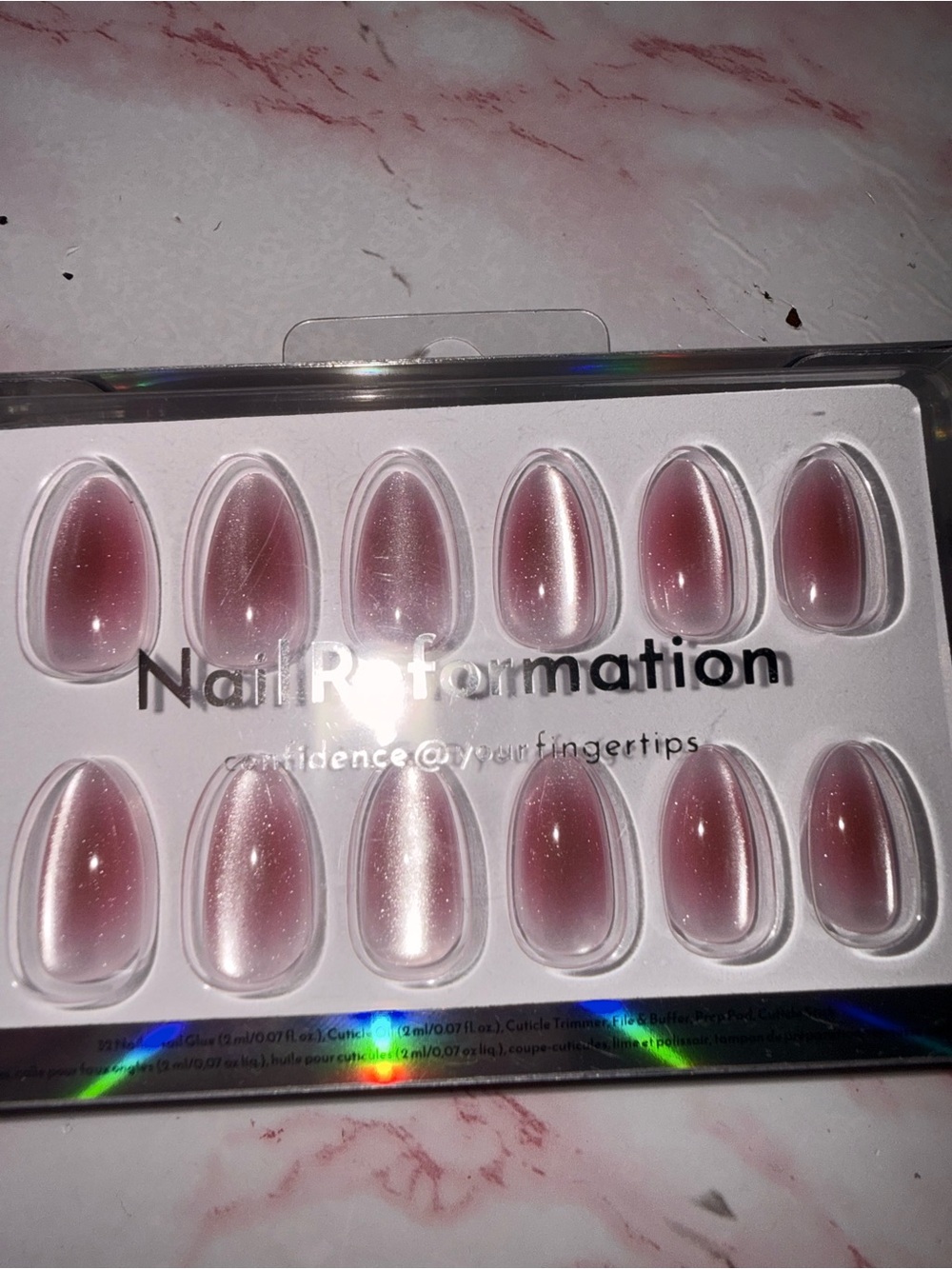 Nail Reformation Press-On Nails - Iridescent Pink Ombre Set